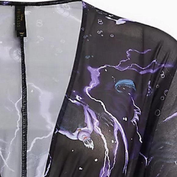 Torrid Disney The Little Mermaid Ursula Swim Kimono - Black - Picture 3 of 7